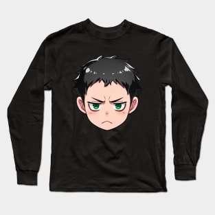 Annoyed Anime Face Emoji - Anime Shirt Long Sleeve T-Shirt